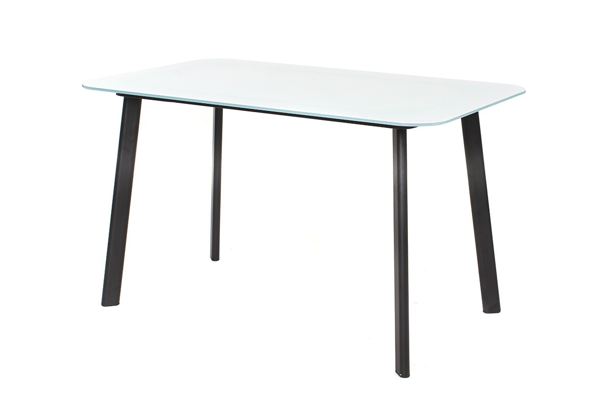 Стеклянный столик Т-312 белый+черный