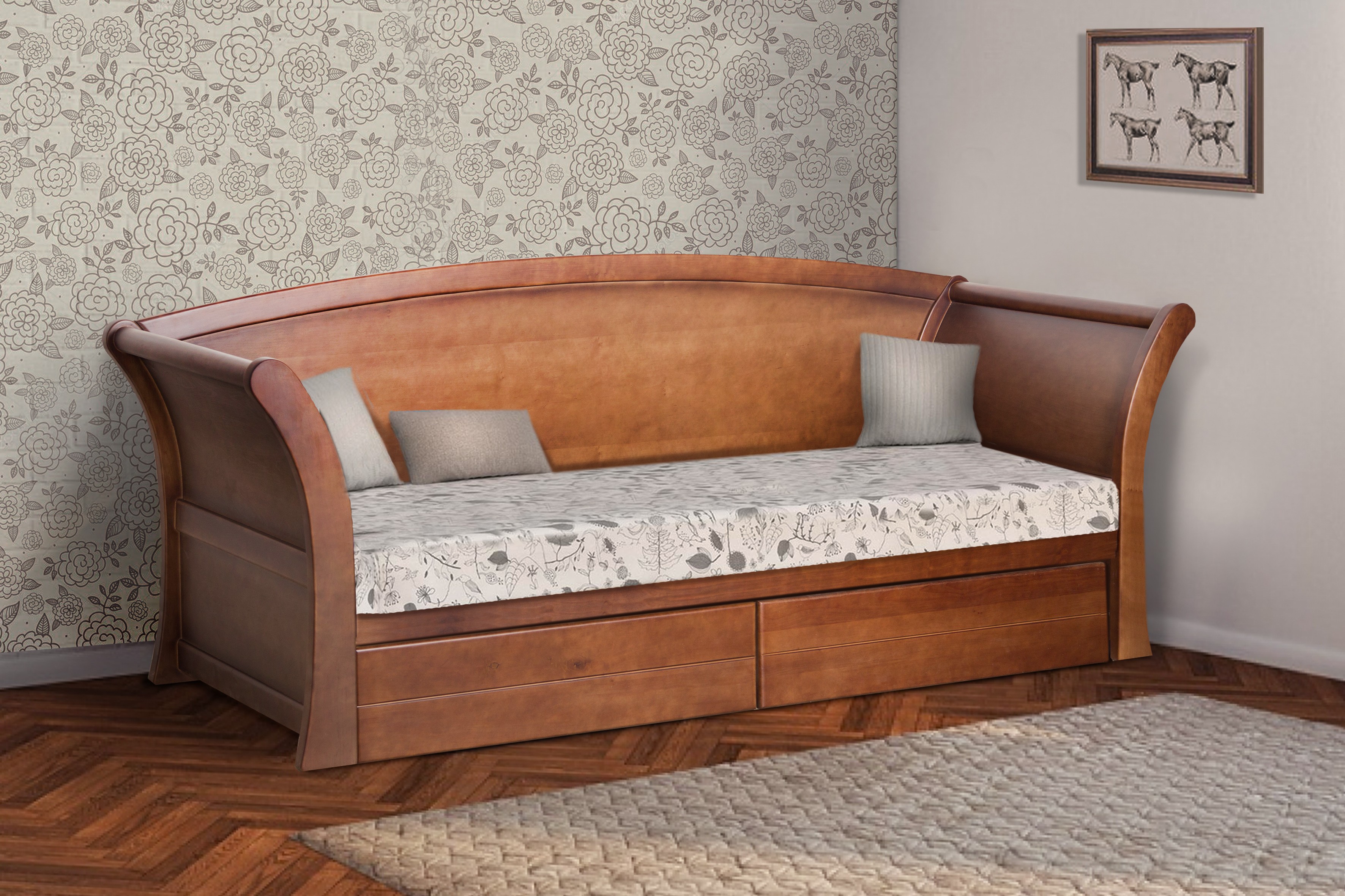 Деревянная кровать Адриатика с ящиками 90*190