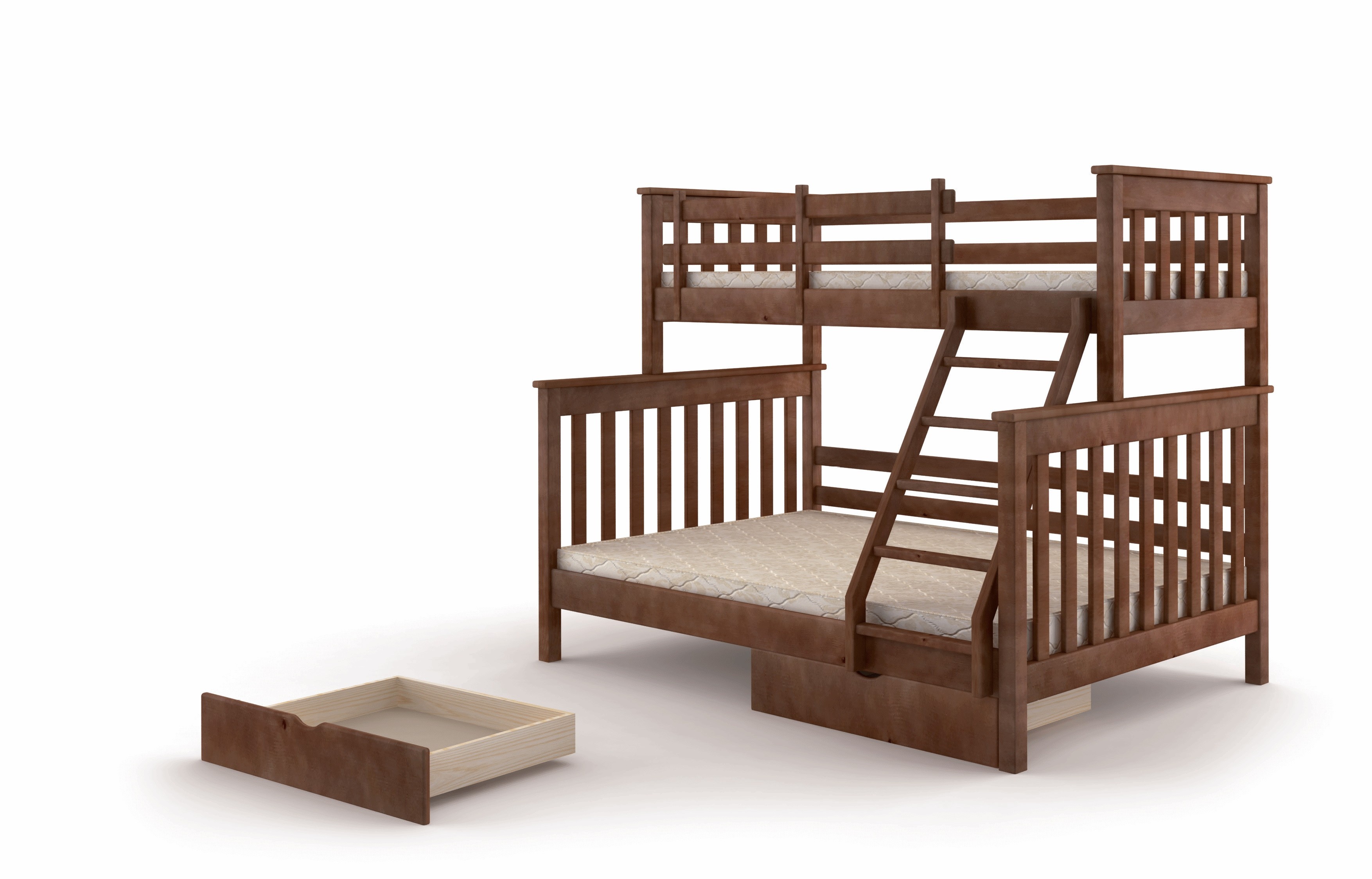 Деревянная двухъярусная кровать Скандинавия