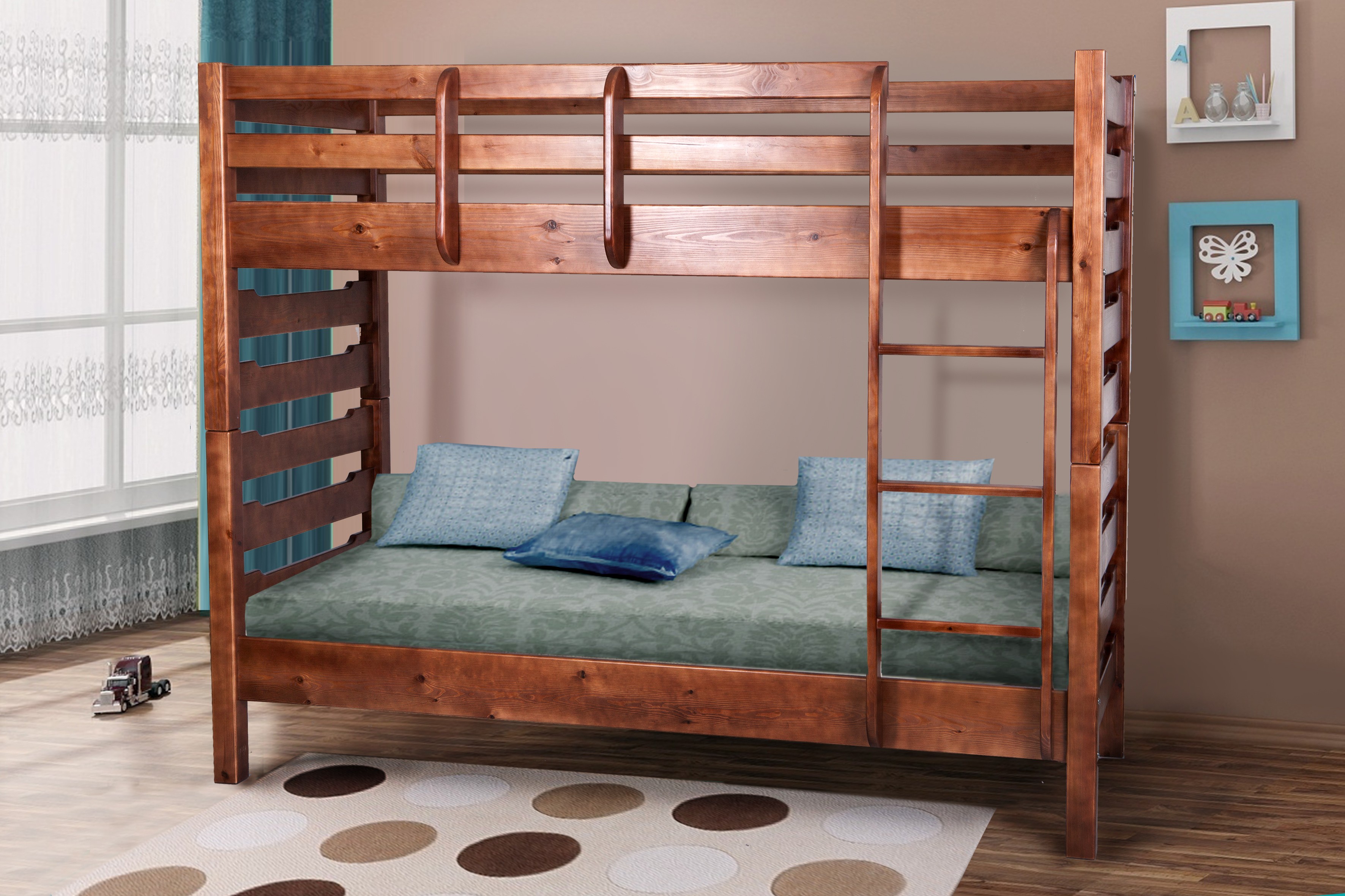 Деревянная двухъярусная кровать Троя