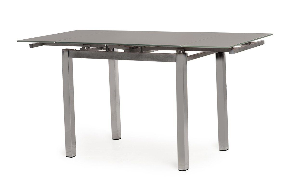 Стеклянный стол Альмерия серый раскладной