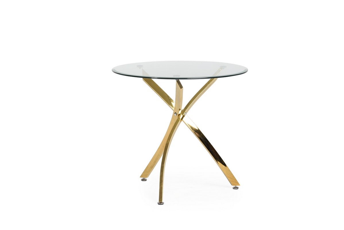 Стеклянный столик Асуан прозрачный+золото