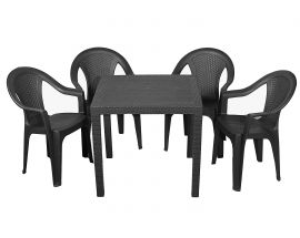 Набор стол King+4 кресла Ischia антрацит