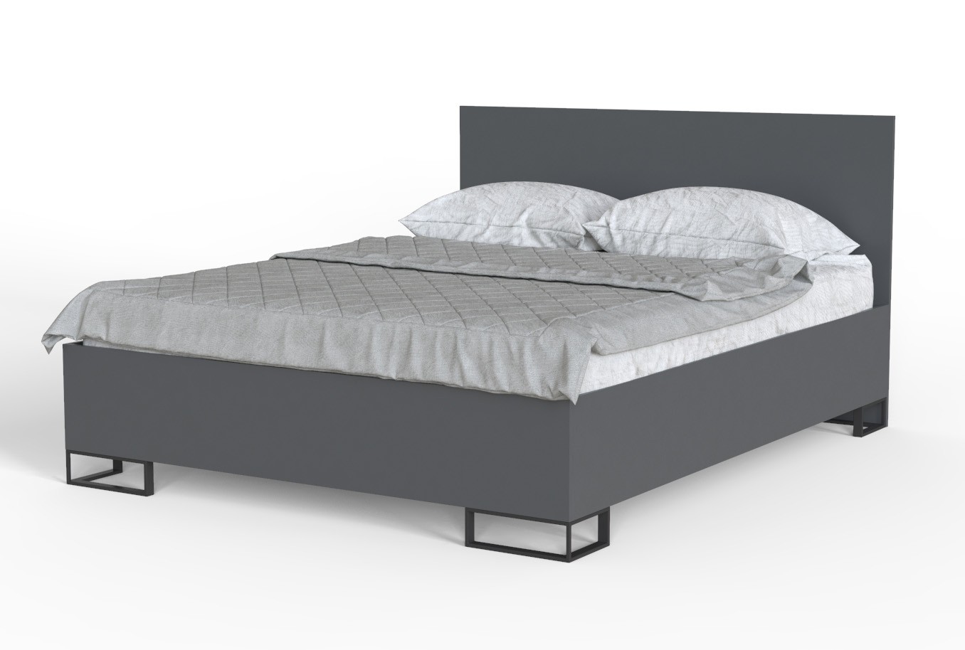 Кровать Ascet 120х200 (аляска,графит)