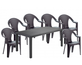 НК Набір стіл Joker + 6 крісел Ischia антрацит