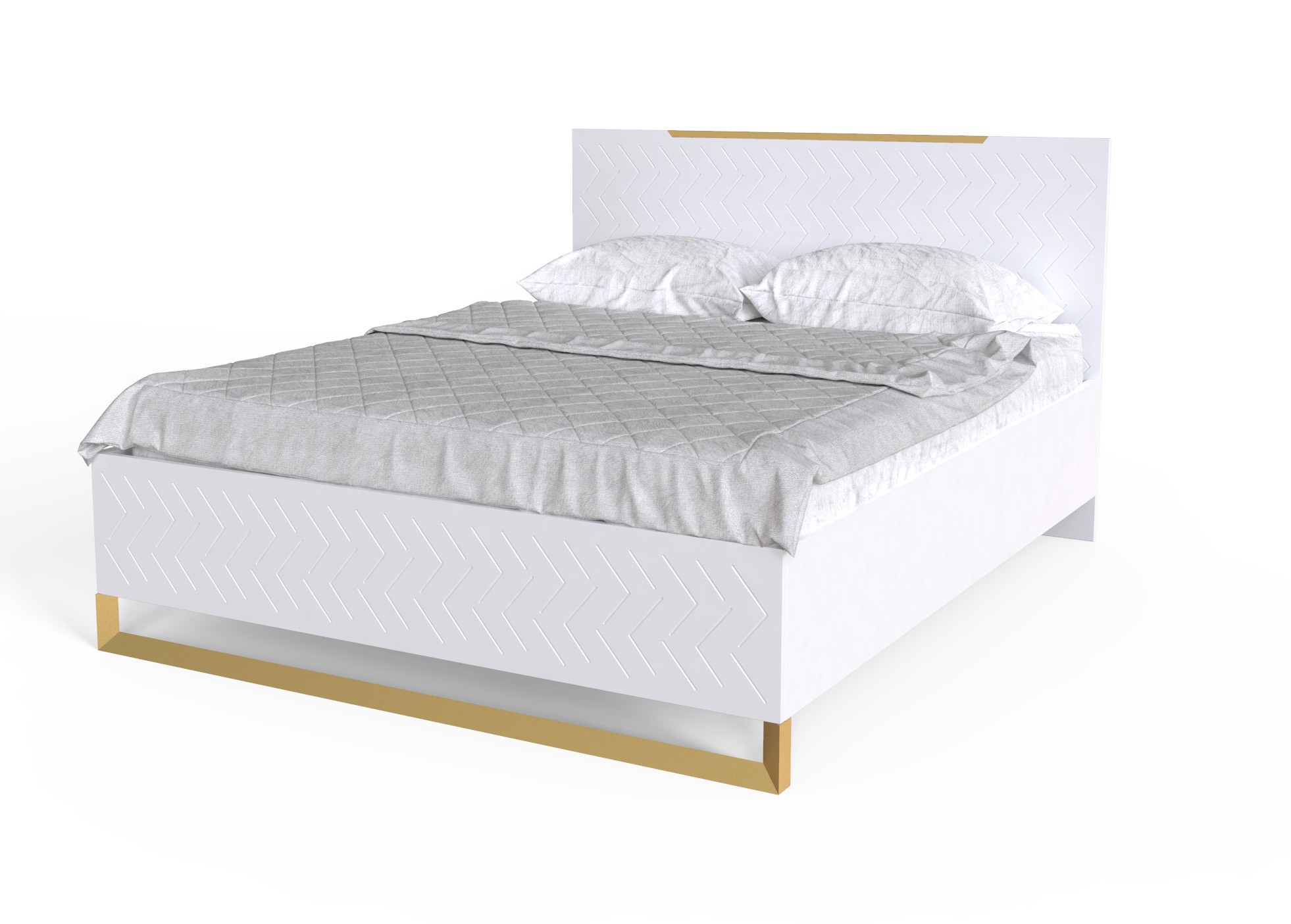 Ліжко Swan 160х200 (лагуна, білий супермат)