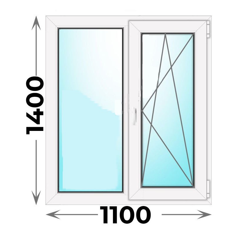 Окно ALUPLAST Ideal 2000 в 16-ти этажку «хрущевка» 1100мм х 1400мм в Харькове