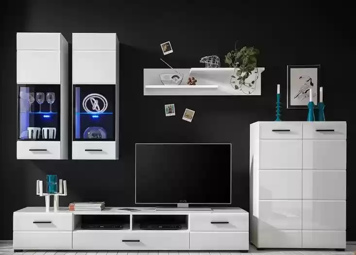 Вітальня Арктика з підсвічуванням німфея альба/білий глянець