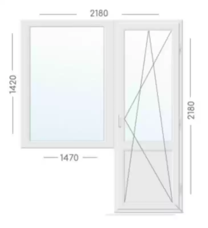 Балконний блок у 16-поверховий будинок (2180х2180)