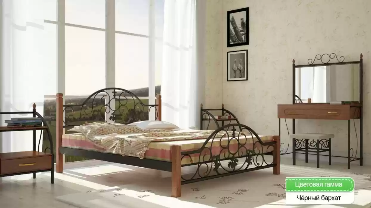 Ліжко Жозефіна ніжки дерев'яні 1900*1600