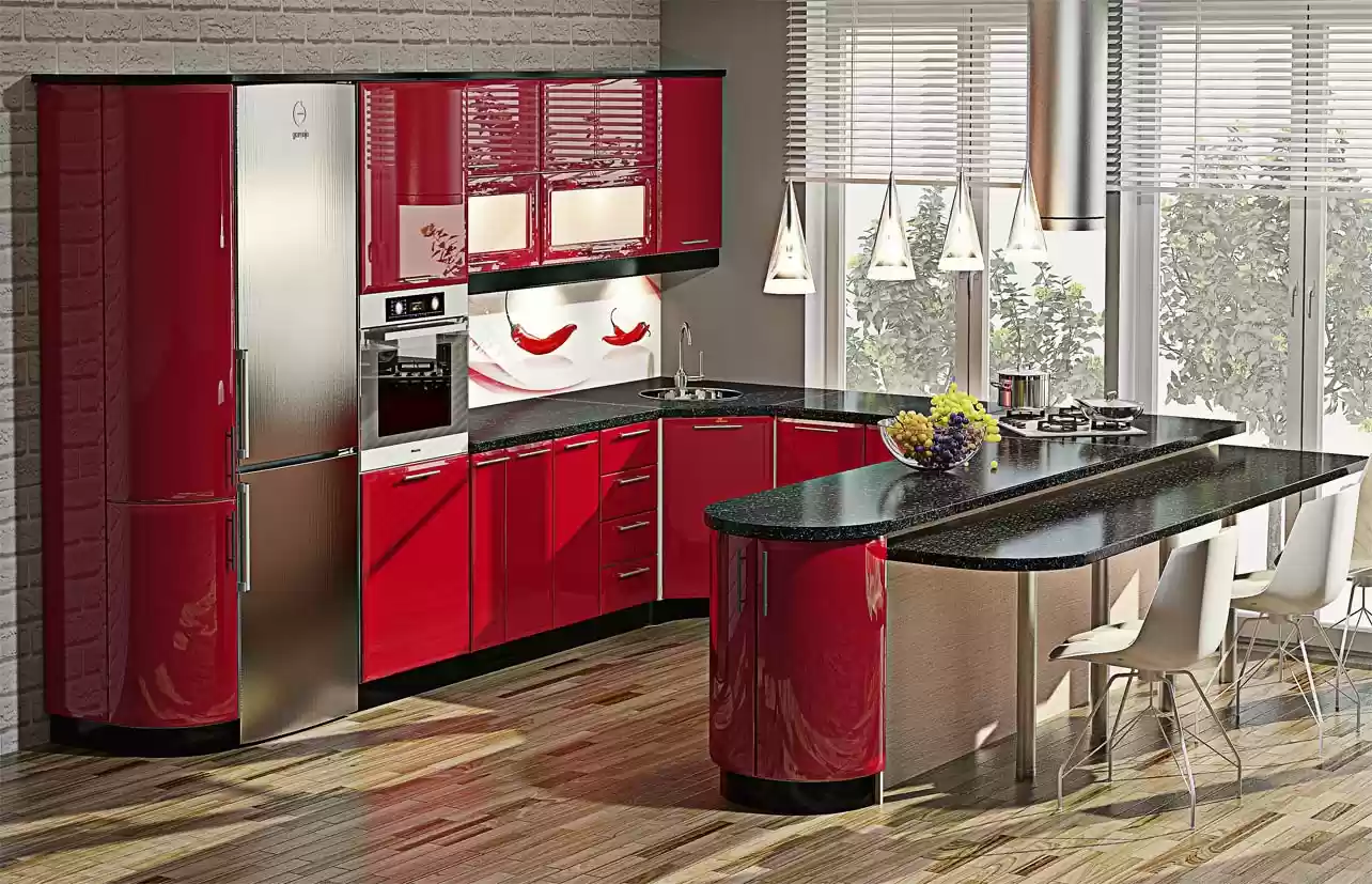 Кухня кутова Хайтек глянець КХ-6802 2,6 м