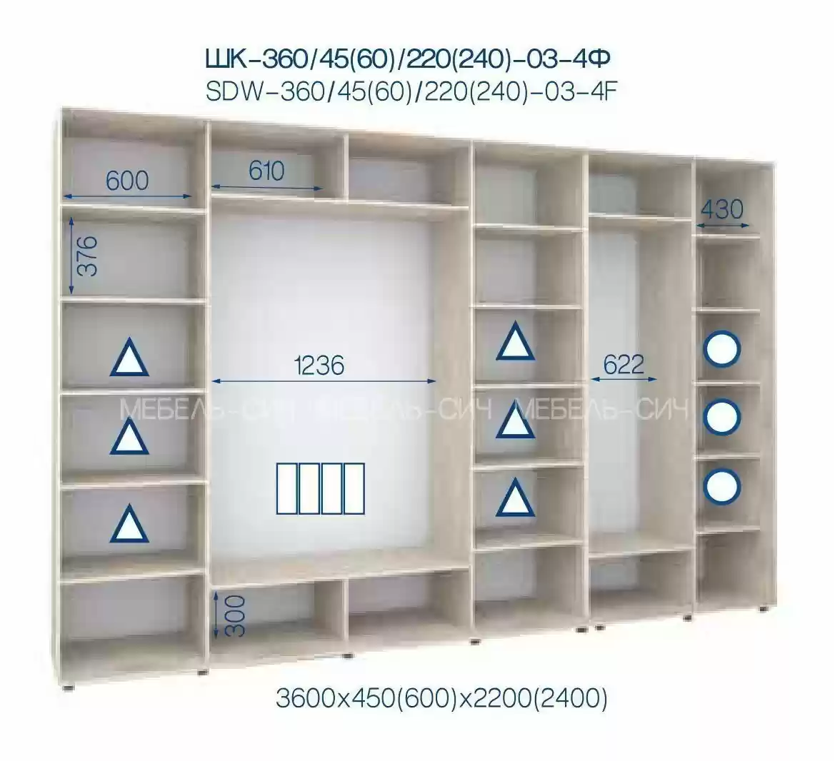 шкафы купе ширина 3600