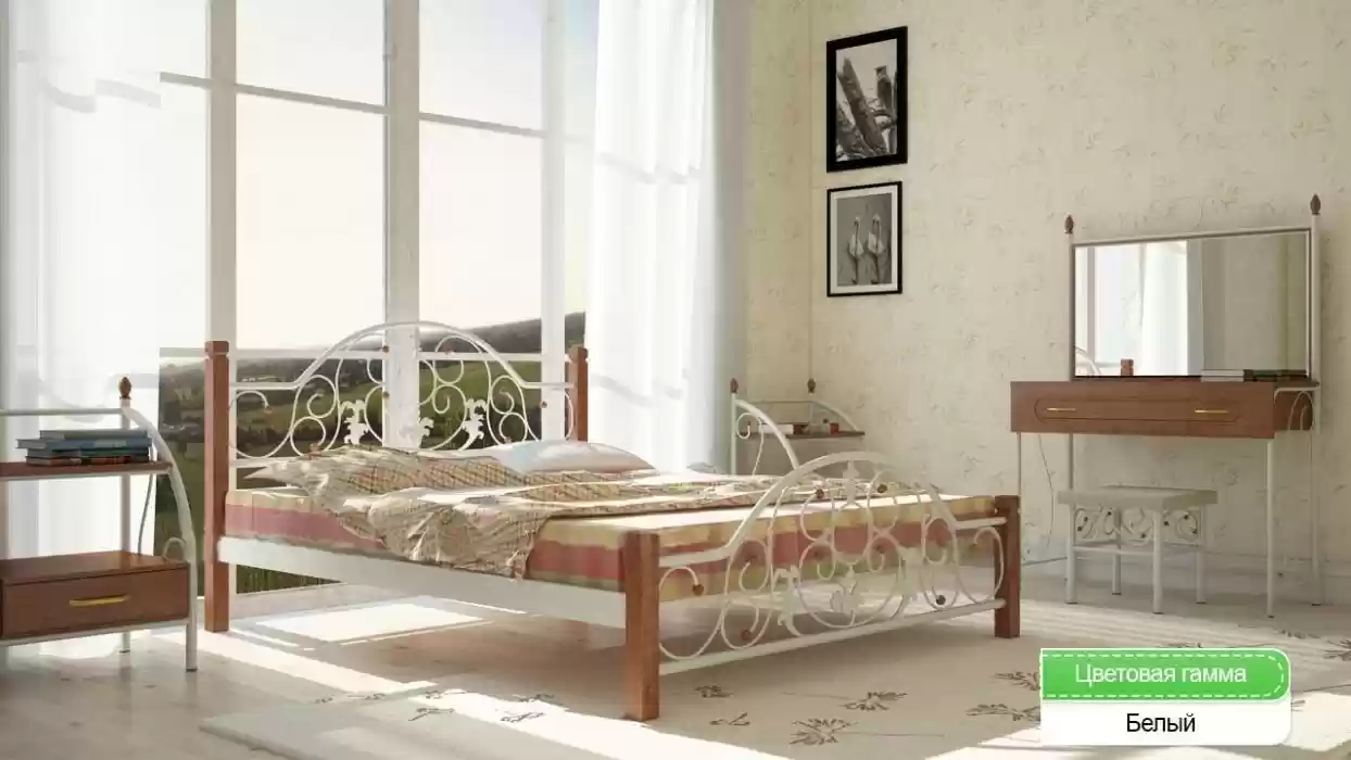 Ліжко Жозефіна ніжки дерев'яні 2000*1600