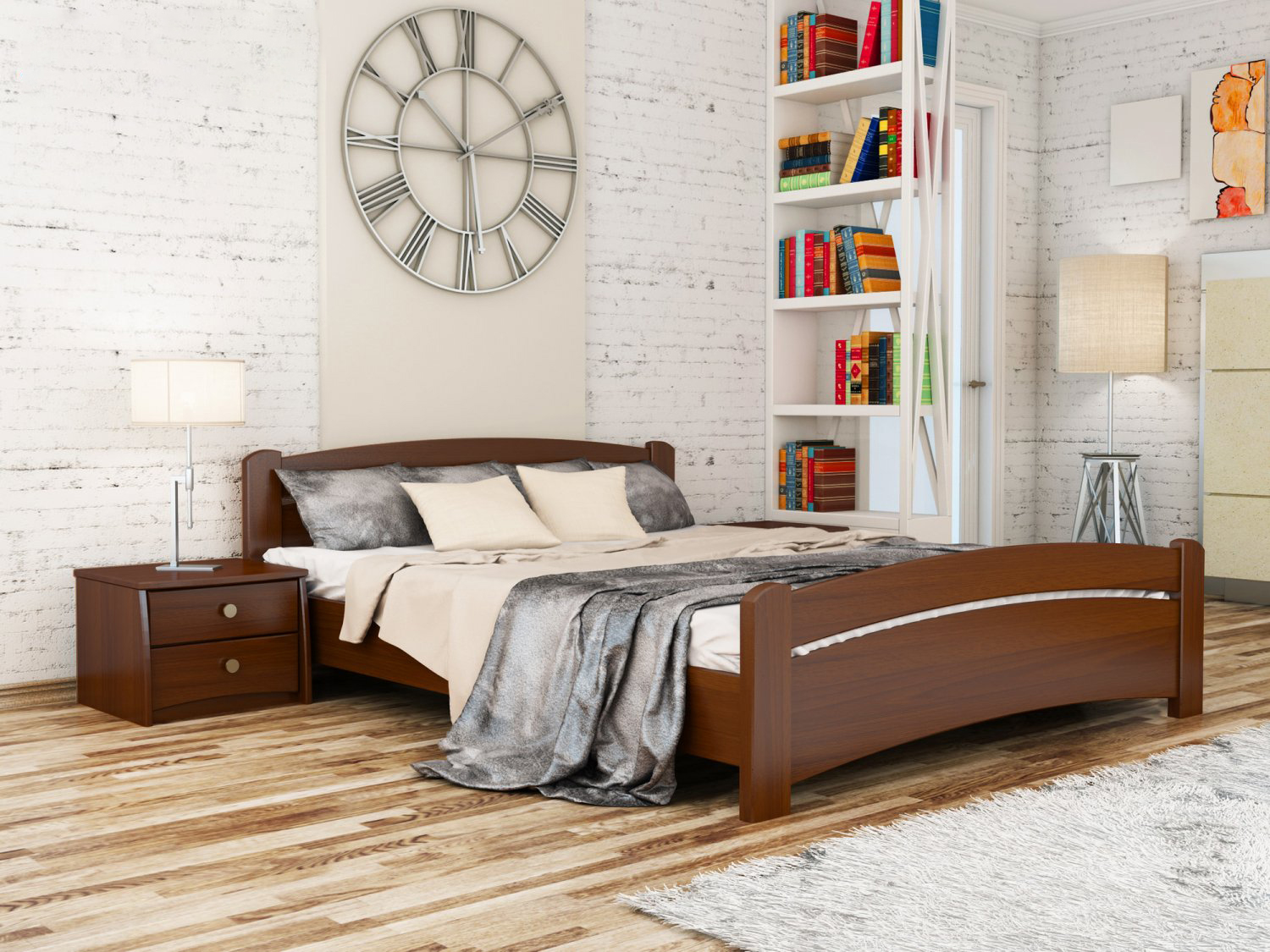 Ліжко дерев'яне в масиві Венеція 120х200