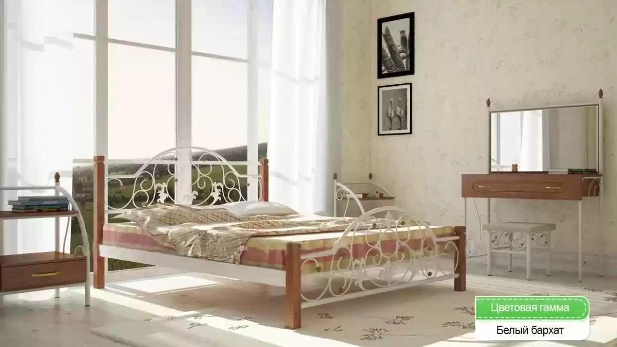 Ліжко Жозефіна ніжки дерев'яні 2000*1400