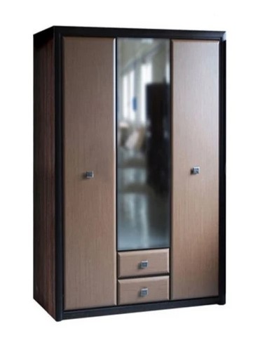 Шкаф платяной Коен МДФ SZF3D2S с зеркалом венге магия/штрокс темный