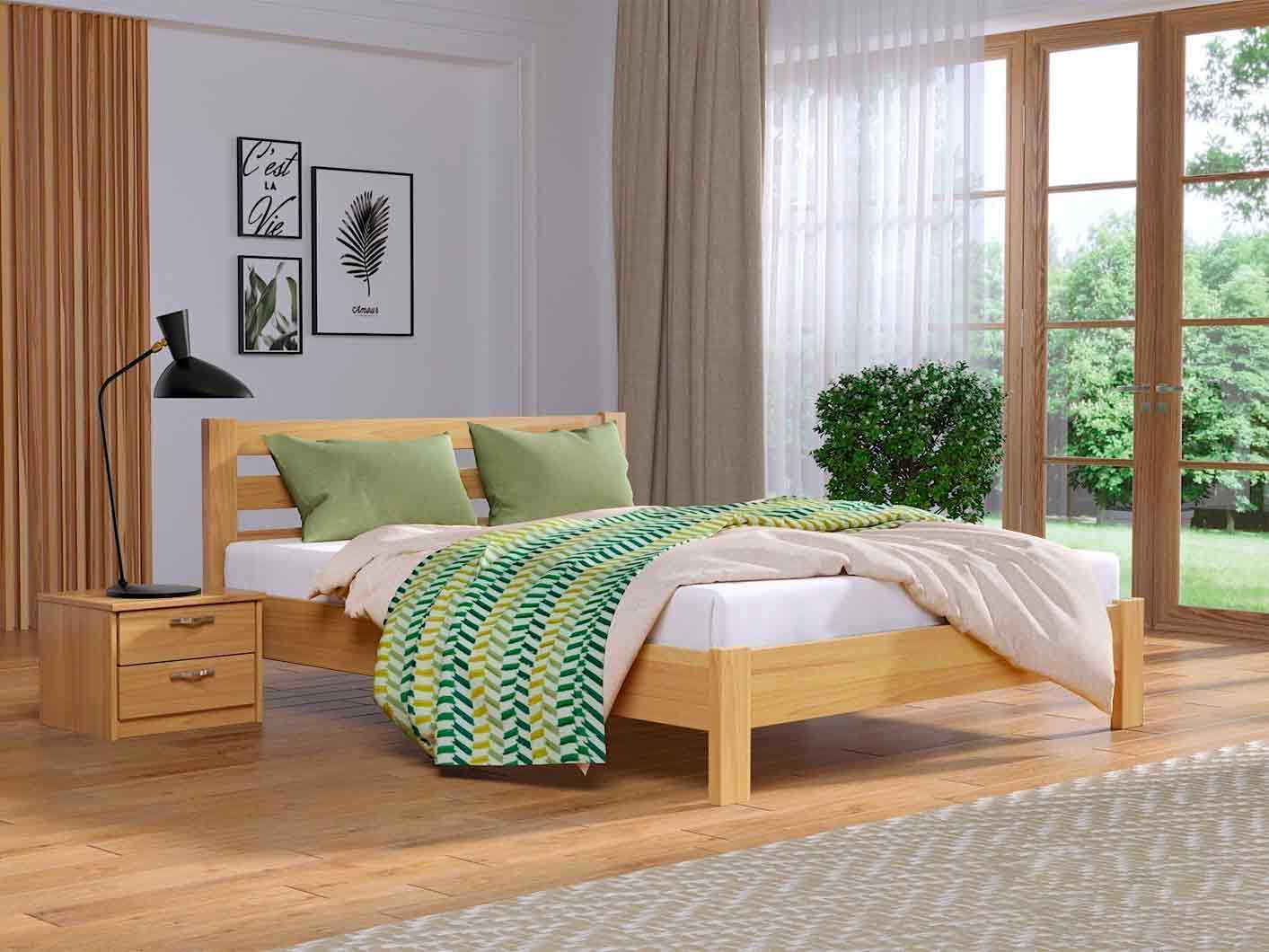 Дерев'яне ліжко Рената Люкс у щиті 120х200
