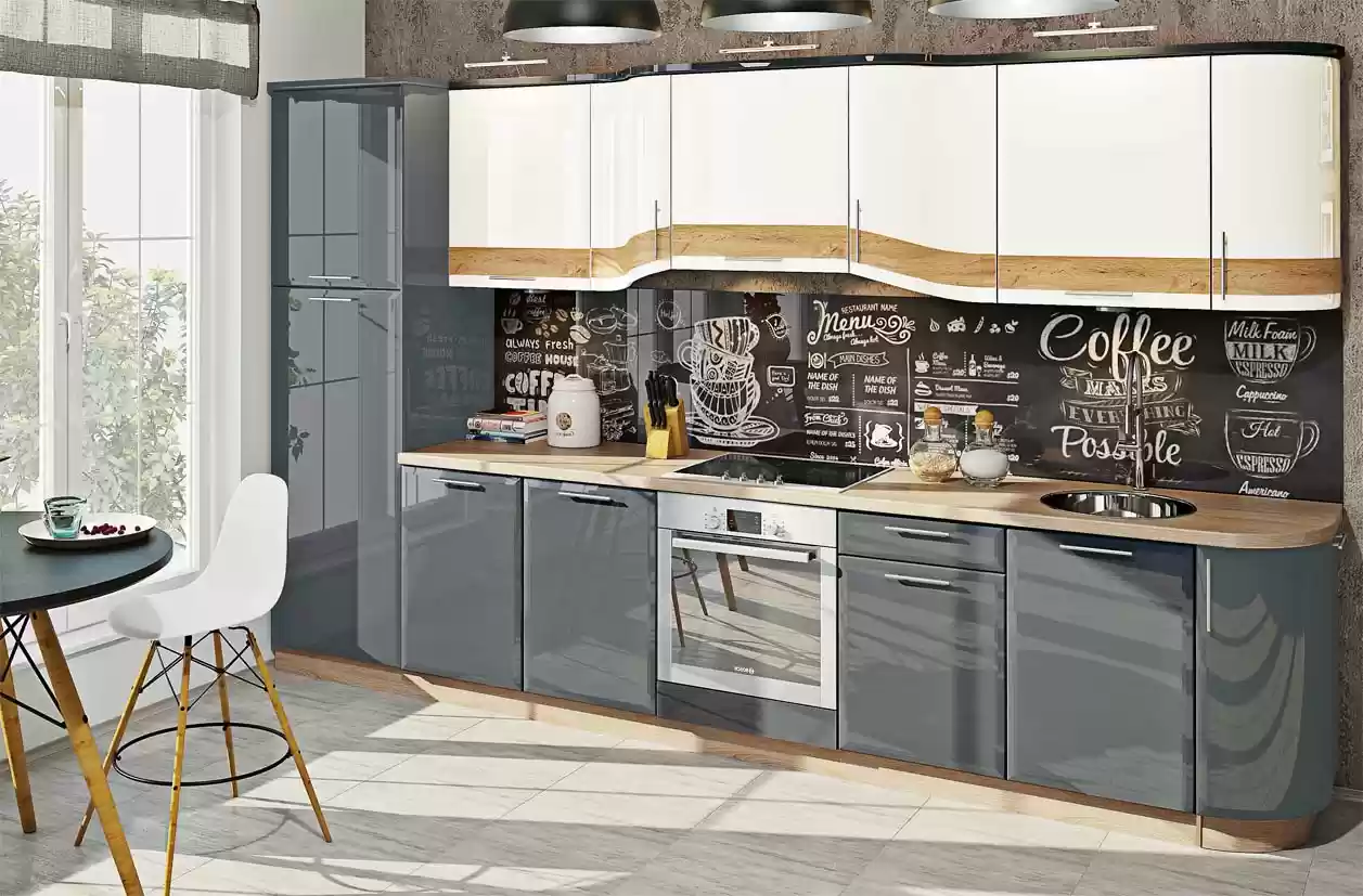 Кухня Хайтек с цветной печатью КХ-6782 2 м