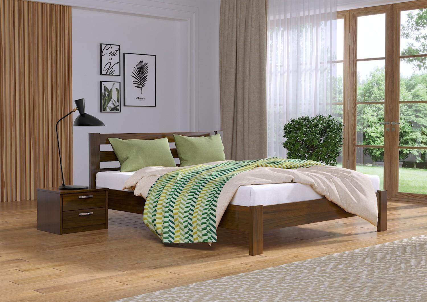 Дерев'яне ліжко Рената Люкс у щиті 80х190
