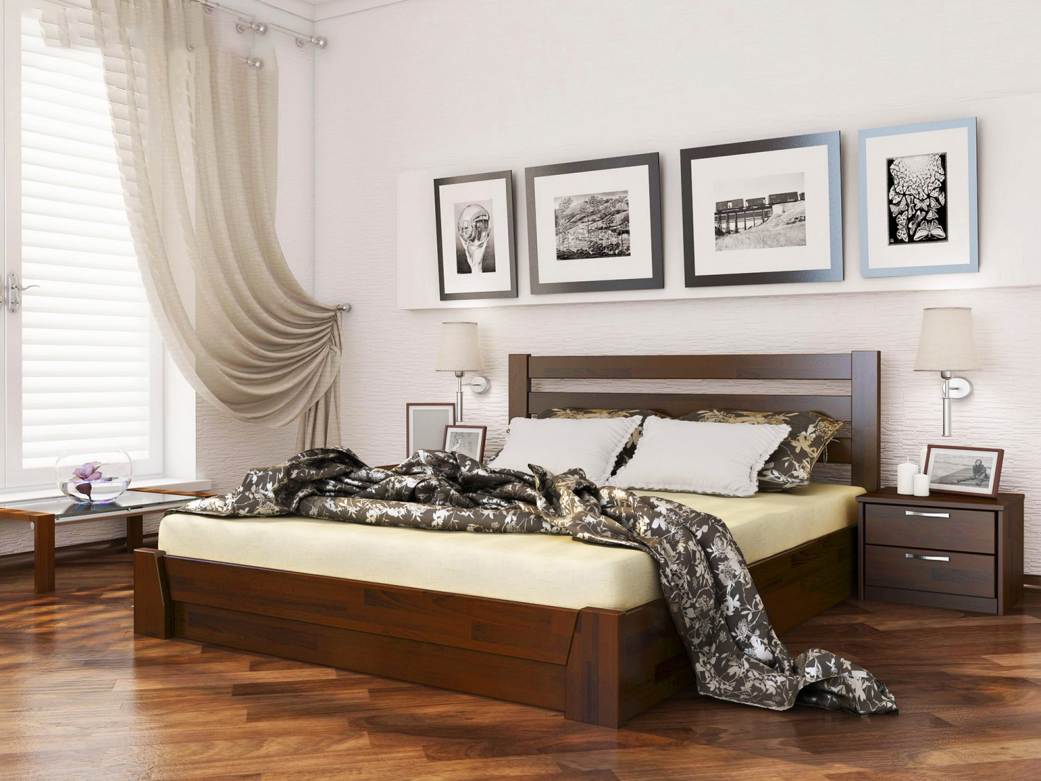 Деревянная кровать в массиве СЕЛЕНА 120х200