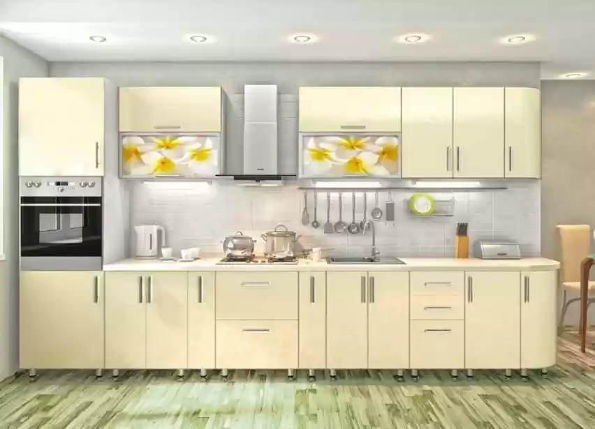 Кухня High Gloss 3,9 м ваніль/лайм+ФП