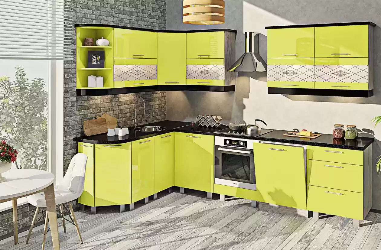 Кухня угловая крашеный выс. глянец КХ-6732 2,6 м