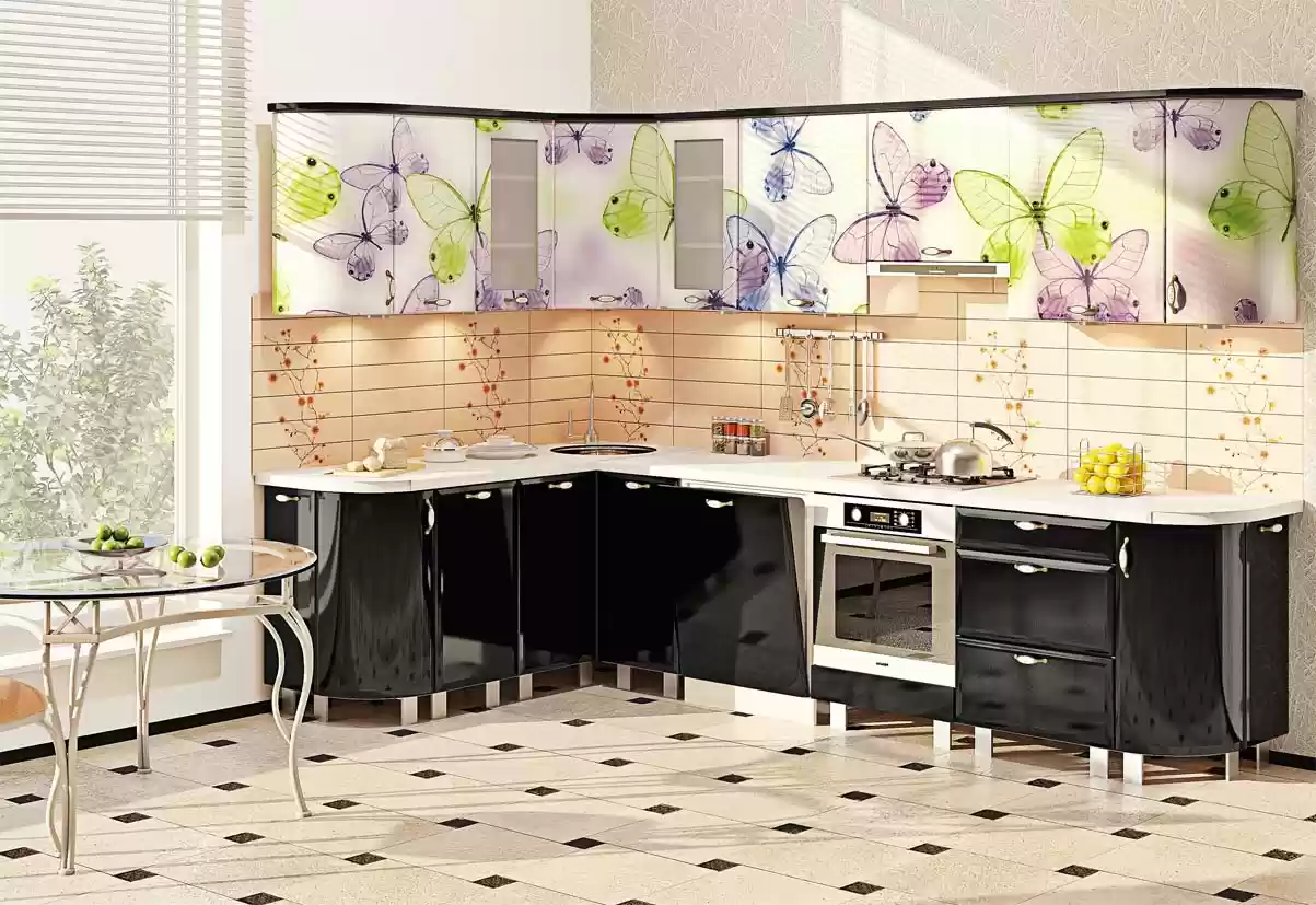Кухня кутова Хайтек з кольоровим друком КХ-6788 2,6 м Кухня кутова Хайтек з кольоровим друком КХ-6788 2,6 м