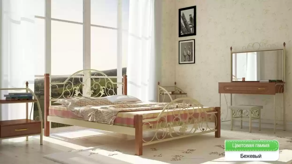 Ліжко Жозефіна ніжки дерев'яні 1900*1400