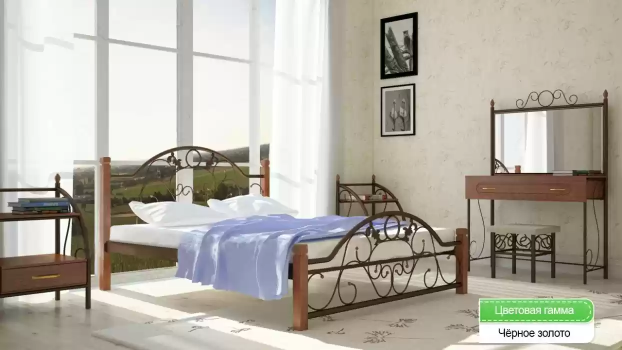 Ліжко Франческа ніжки дерев'яні 1900х1400