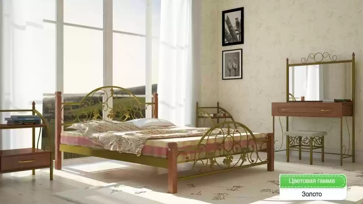 Ліжко Жозефіна ніжки дерев'яні 1900*1800