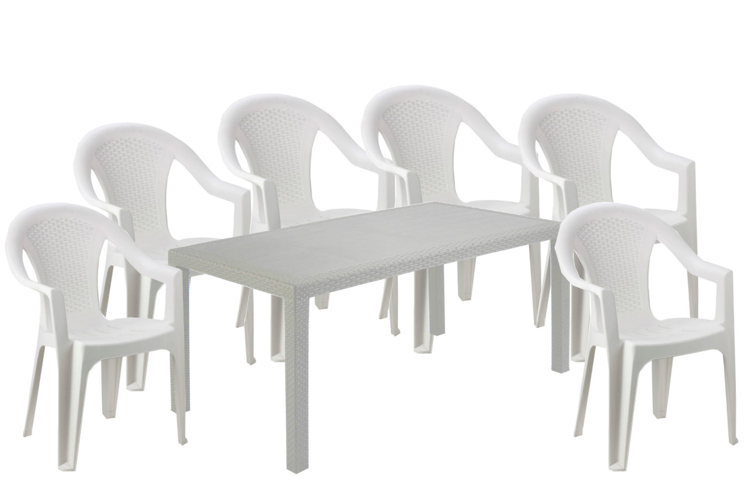 НК Комплект стіл Joker+6 крісел Ischia білий