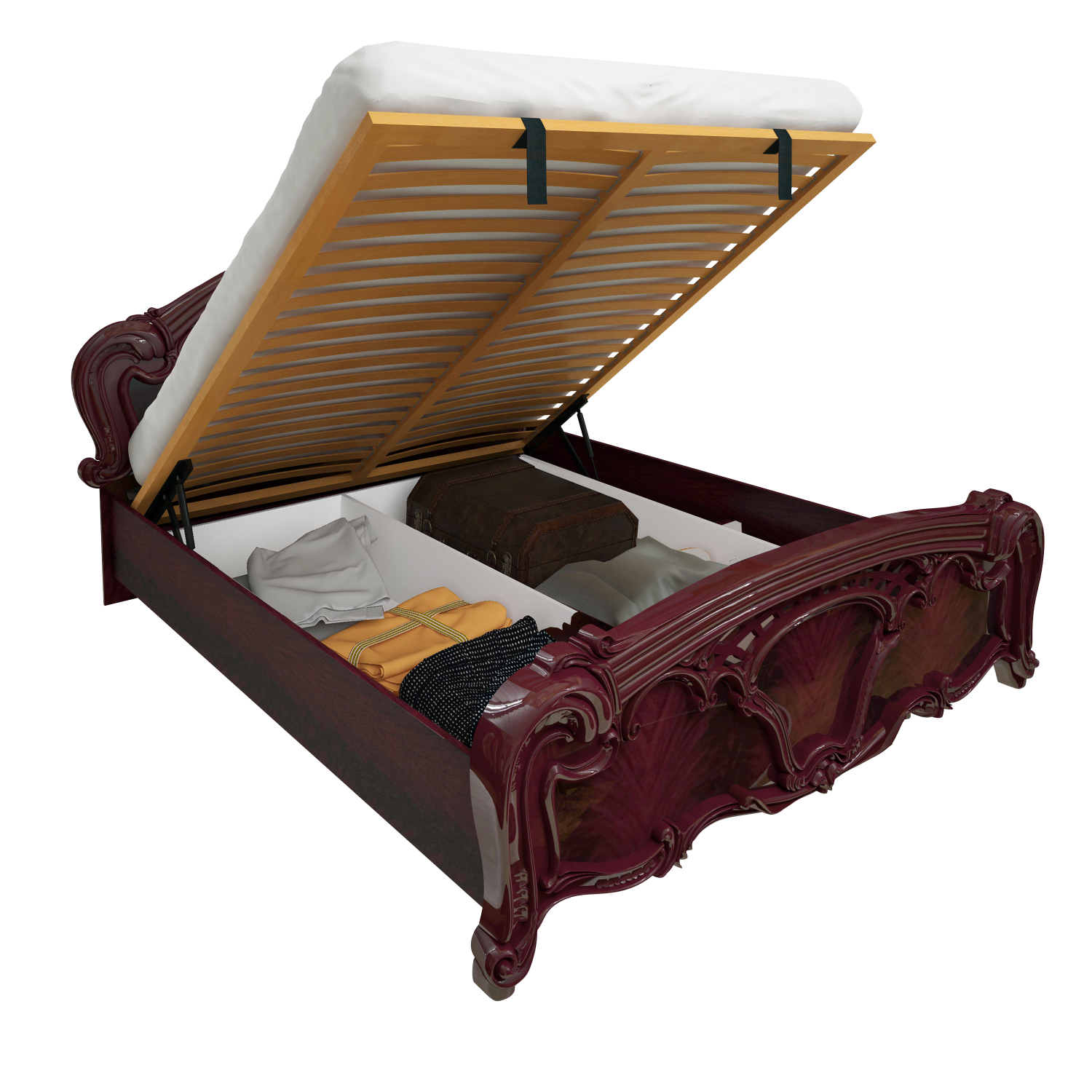 Ліжко Олімпія 1,8х2,0 під. механізм з каркасом (перо рубіно) Ліжко Олімпія 1,8х2,0 під. механізм з каркасом (перо рубіно)