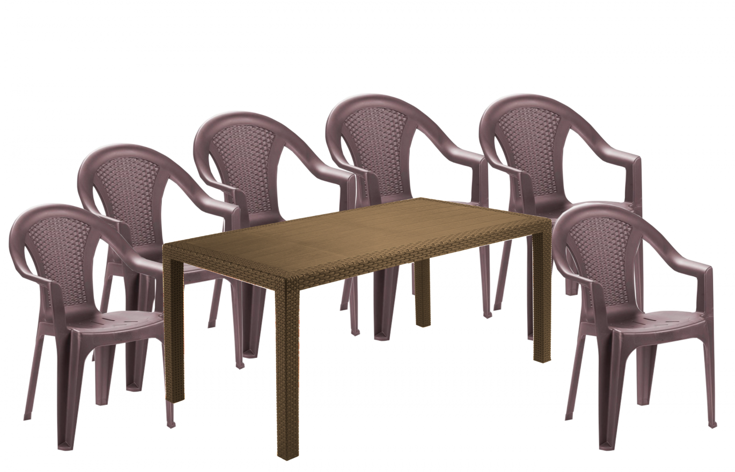 НК Комплект стіл Joker+6 крісел Ischia коричневий